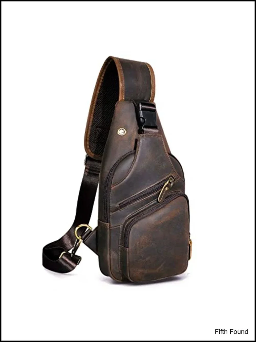 Men's Genuine Leather Crossbody Sling Bag for Travel & Hiking